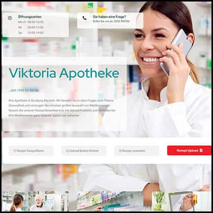Screenshot der Website der Viktoria Apotheke