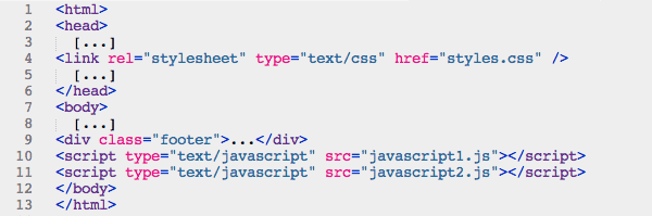 Beispiel Quellcode mit CSS Datei und JavaScript