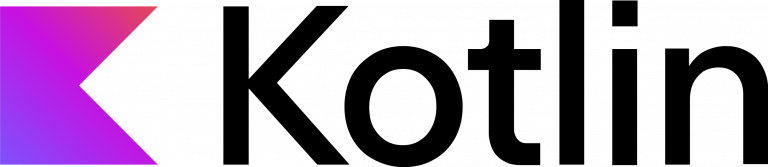 Kotlin Logo Schwarze Schrift auf transparentem Hintergrund
